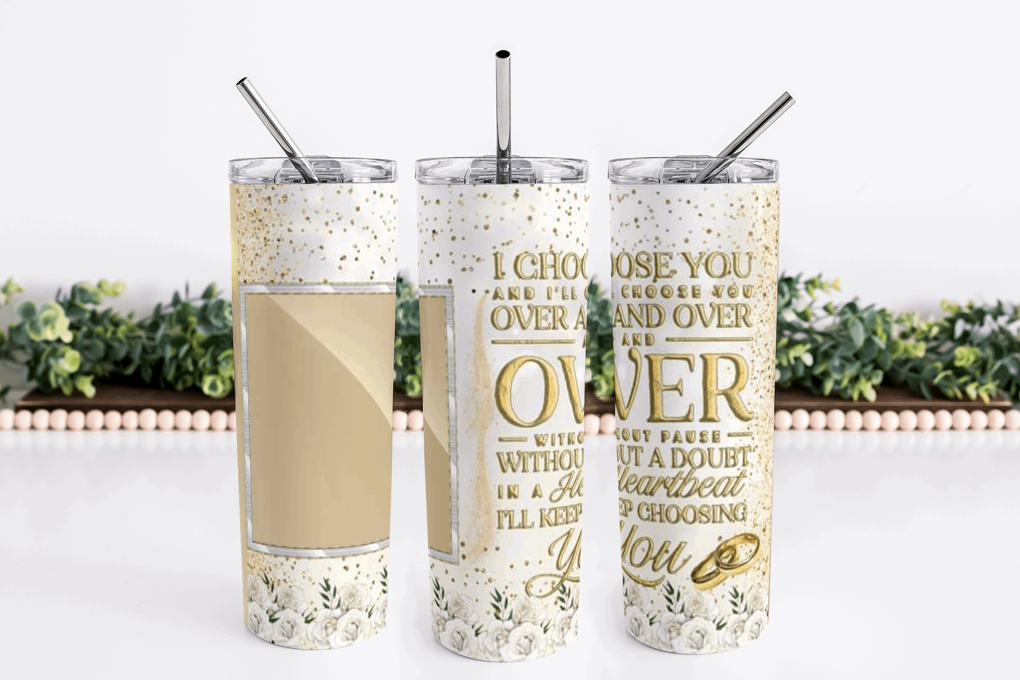 Wedding 20oz Skinny Tumblers