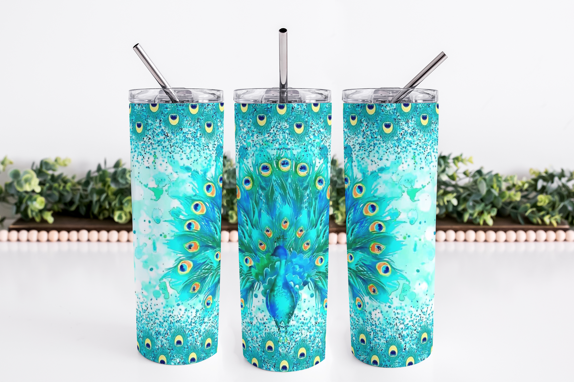 Beautful Vibrant Bird 20oz Skinny Tumblers