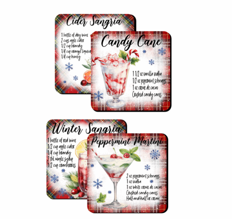 Christmas Cocktails Drink Coasters My Simple Creations