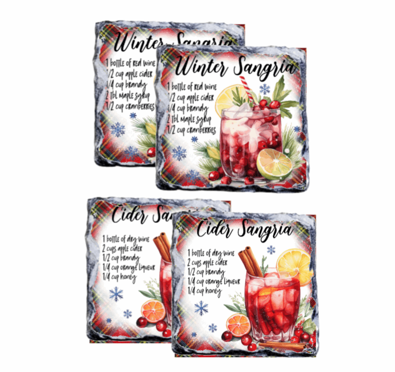 Christmas Sangria Slate Coasters My Simple Creations