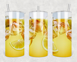 Stainless Steel 22oz Lemonaide Themed Fatty Straight Tumbler w/lid & straw