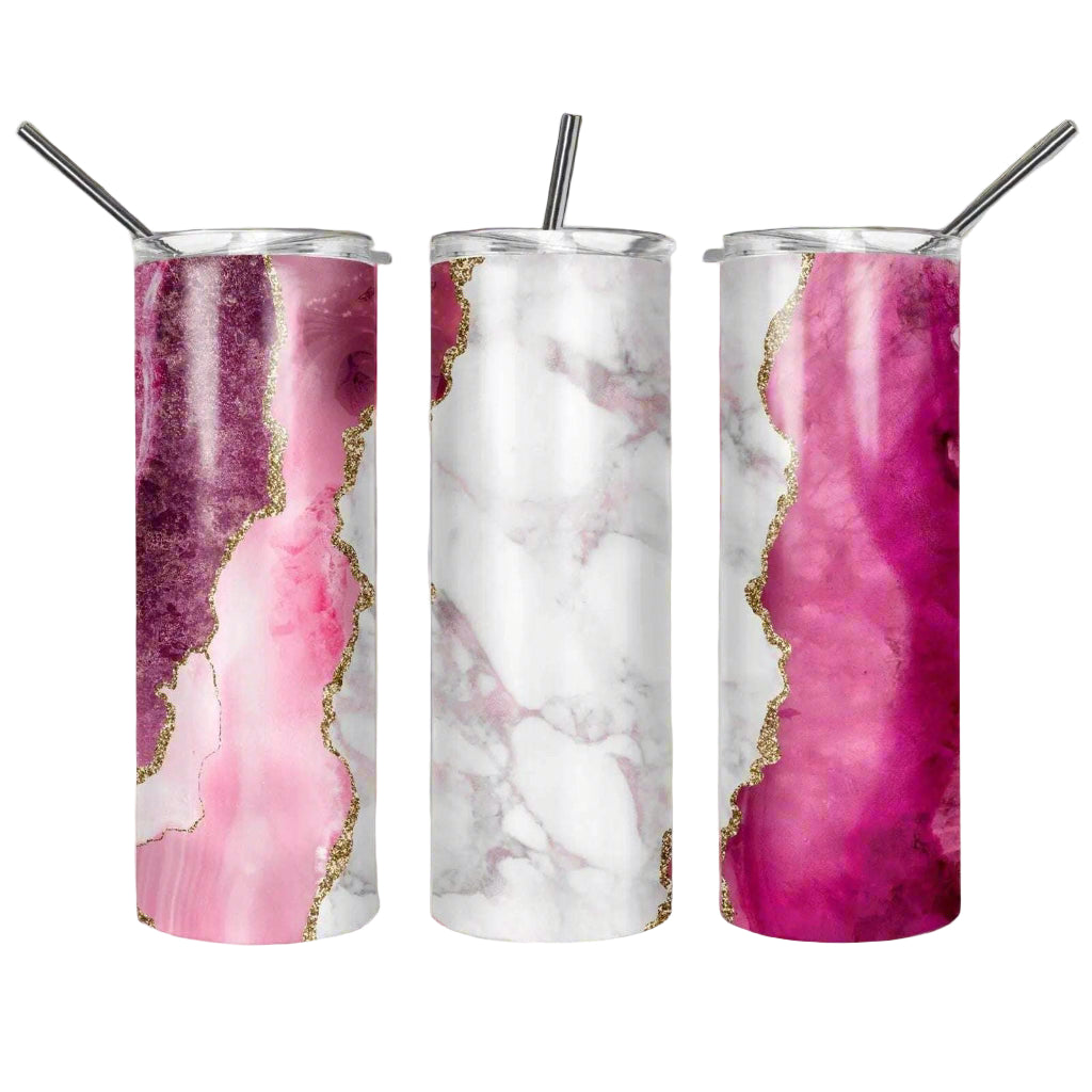 Pink Marble 20oz Skinny Tumbler My Simple Creations