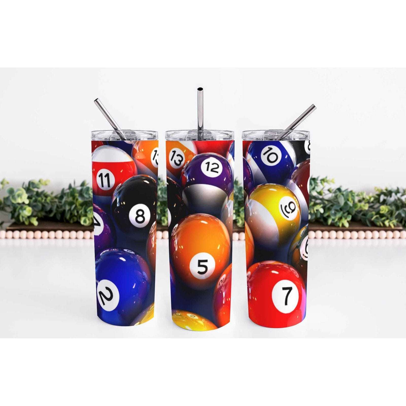 Pool Ball 20oz Skinny Tumbler My Simple Creations
