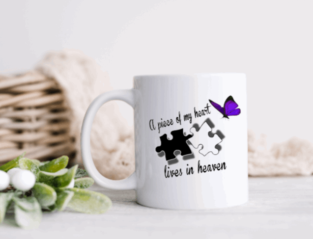 A Piece of my Heart Lives in Heavan Ceramic Coffee Mug 11 or 15oz