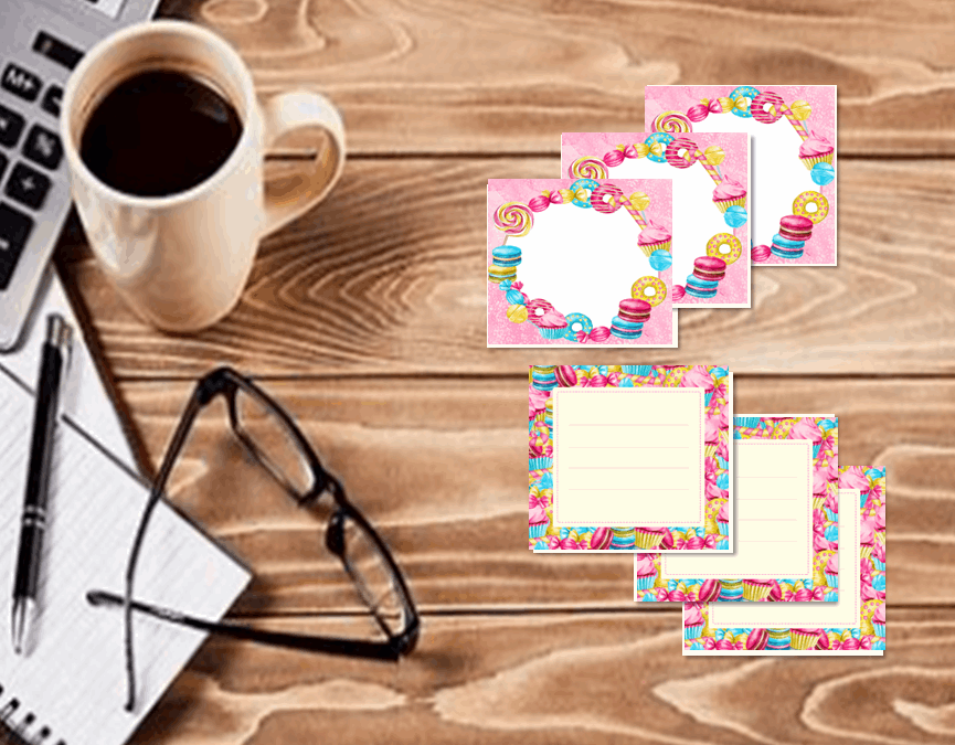 Fun Pastry 3" x 3" Notepads, 6 pack