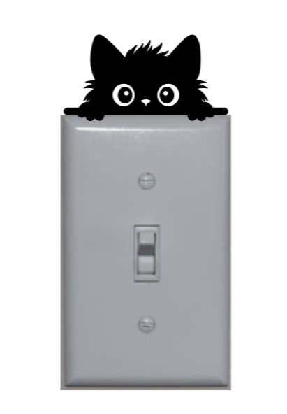 Peek A Boo Cat Vinyl Light Switch Decor