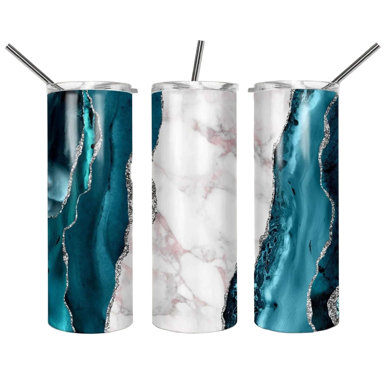 Teal Marble 20oz Skinny Tumbler My Simple Creations