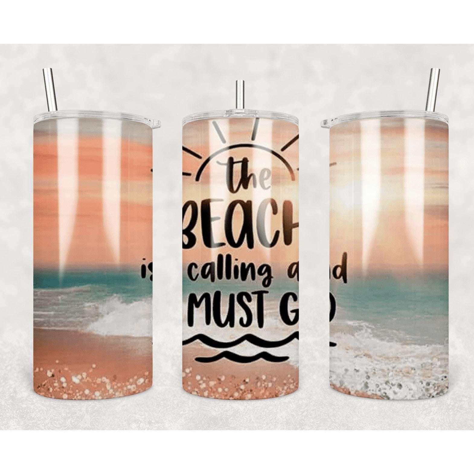 The Beach is Calling Fatty Straight Tumbler My Simple Creations