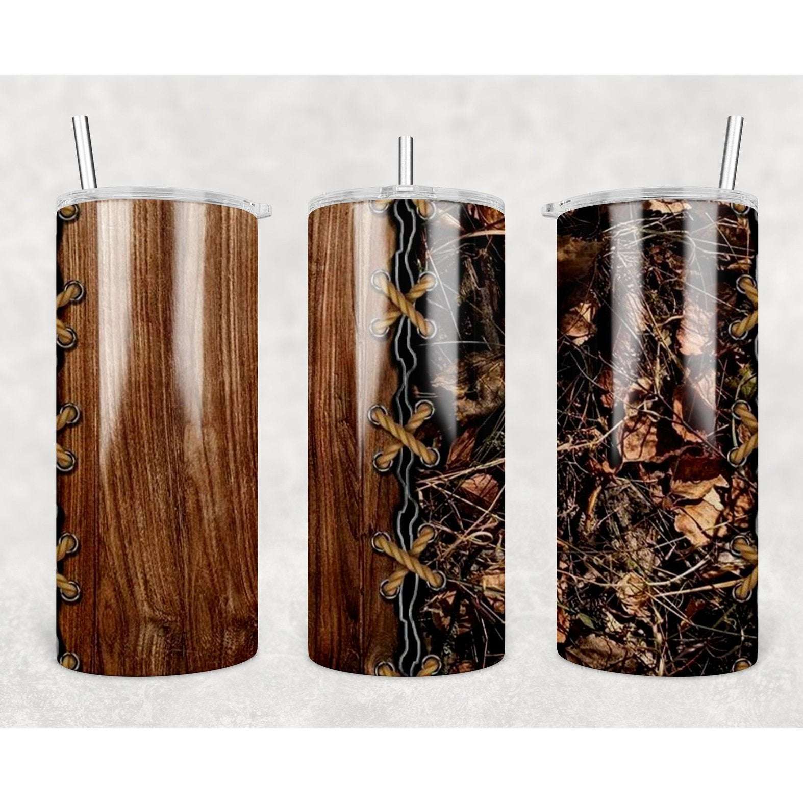 Wood & Leaves Fatty Straight Tumbler My Simple Creations
