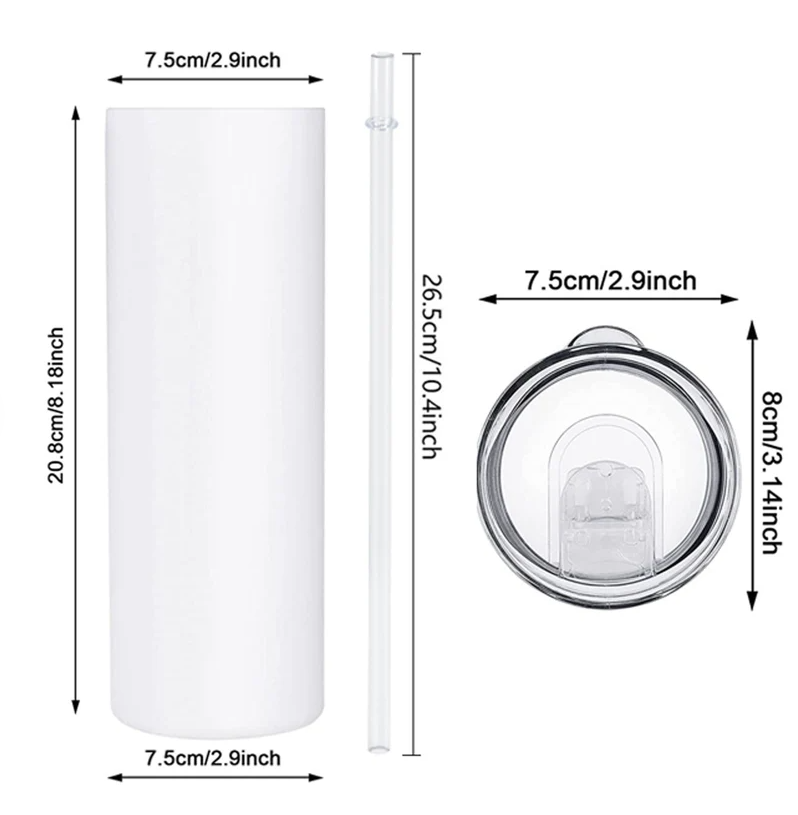 Custom Skinny Tumbler, 16oz, 20oz, 30oz Stainless Steel