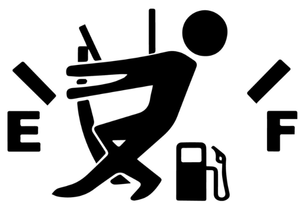 Empty Gas Vinyl Decal - man