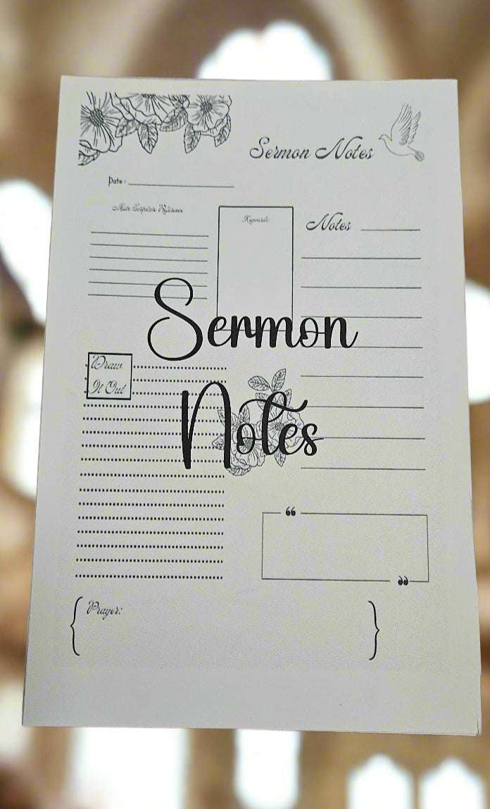 Sermon Notes Pad, 5.5" x 8.5", #30 paper