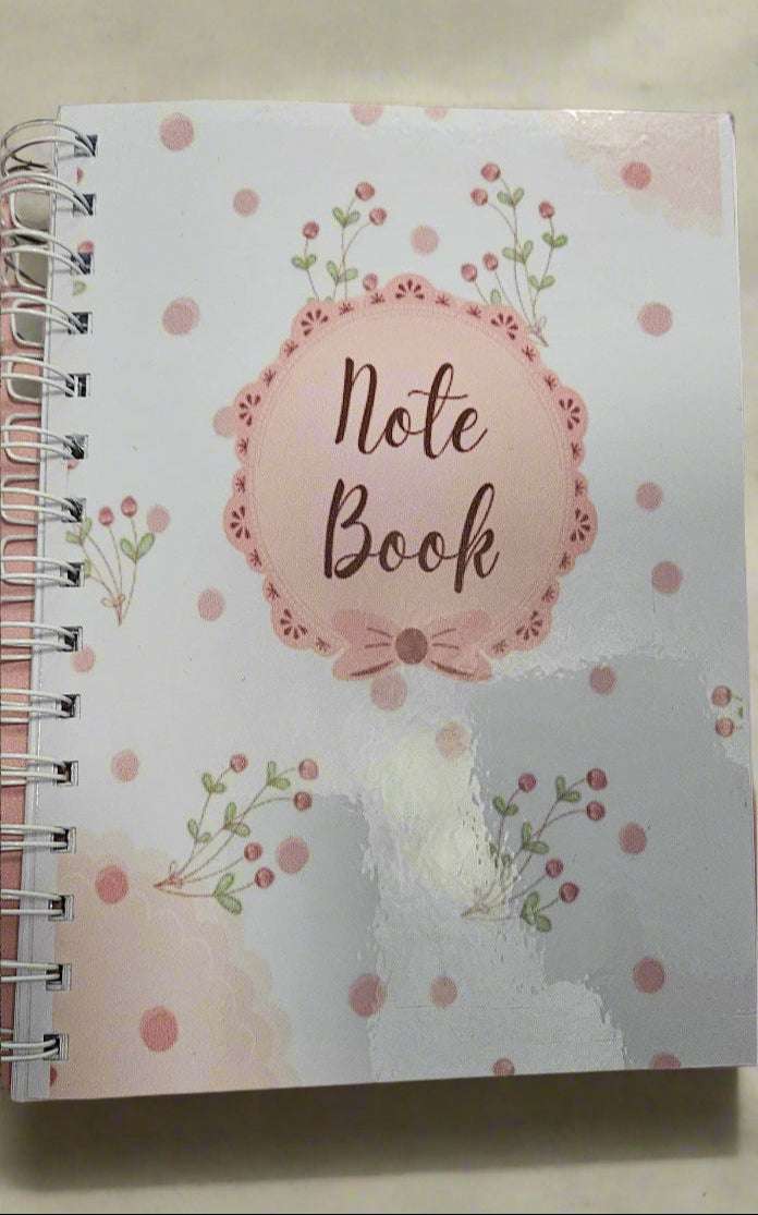 Side Spiral Bound Floral Notebook, 5.5" x 8", 30# paper