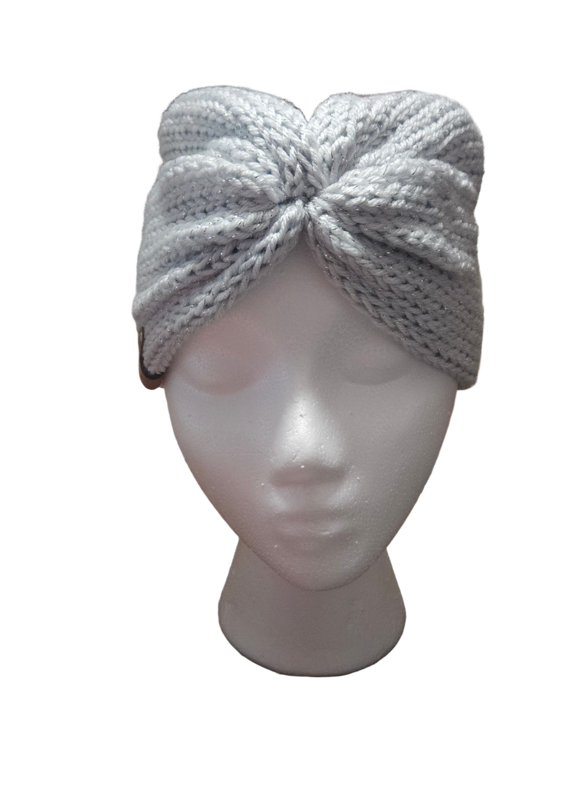Baby Blue Sinched with Silver Threads Knitted Headband