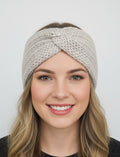 Baby Blue Sinched with Silver Threads Knitted Headband