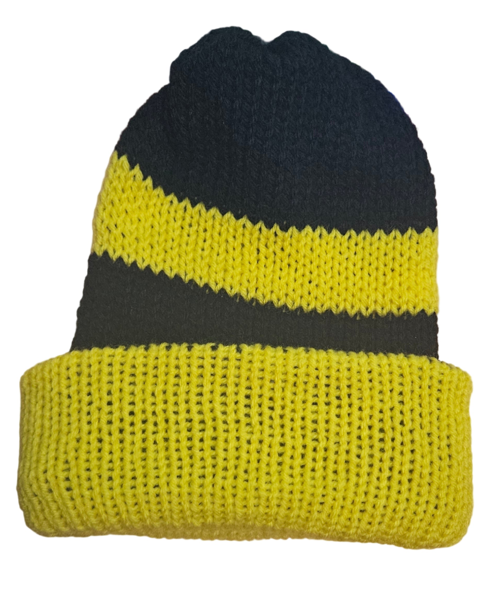 Reversable Black and Yellow Adult Beanie