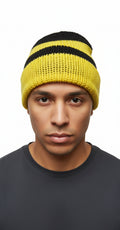 Reversable Black and Yellow Adult Beanie