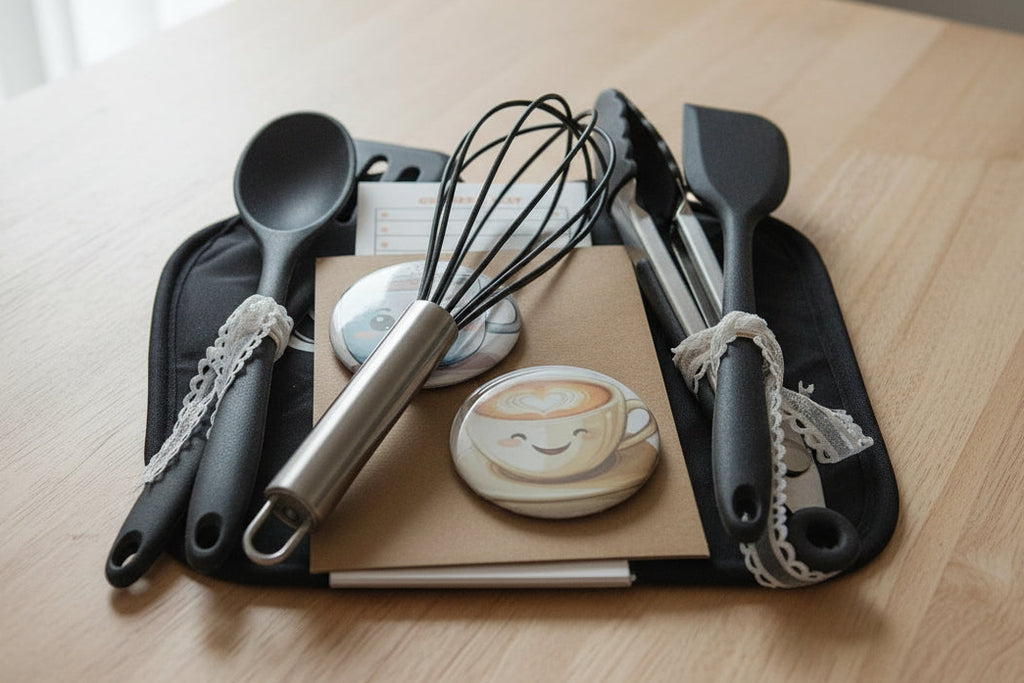 Potholder, Grocery List, kitchen utensils Gift Bag