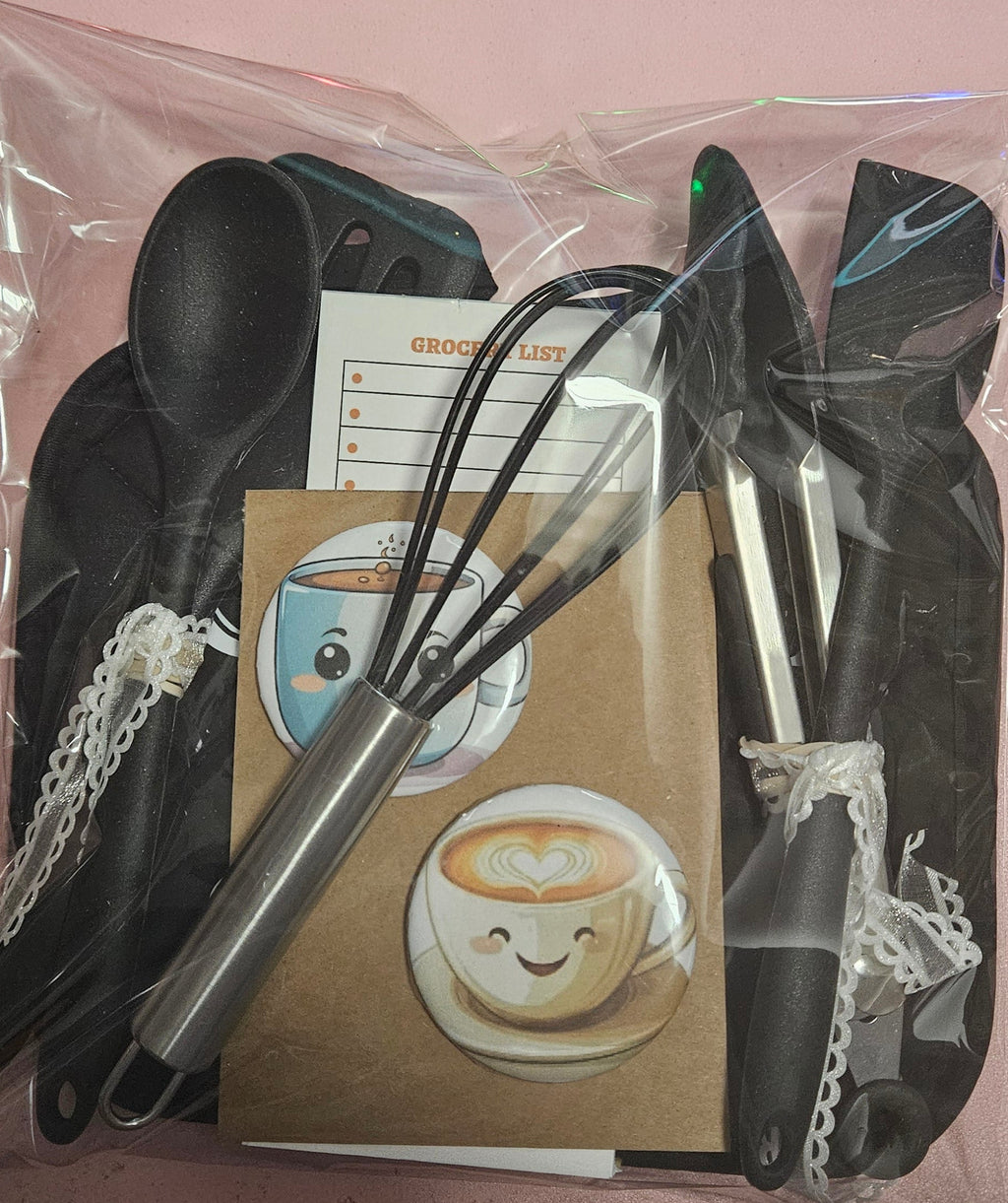 Potholder, Grocery List, kitchen utensils Gift Bag