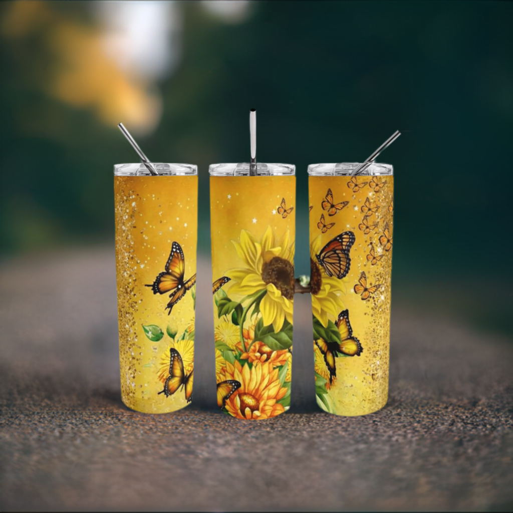 20oz Butterfly Skinny Tumbler My Simple Creations 