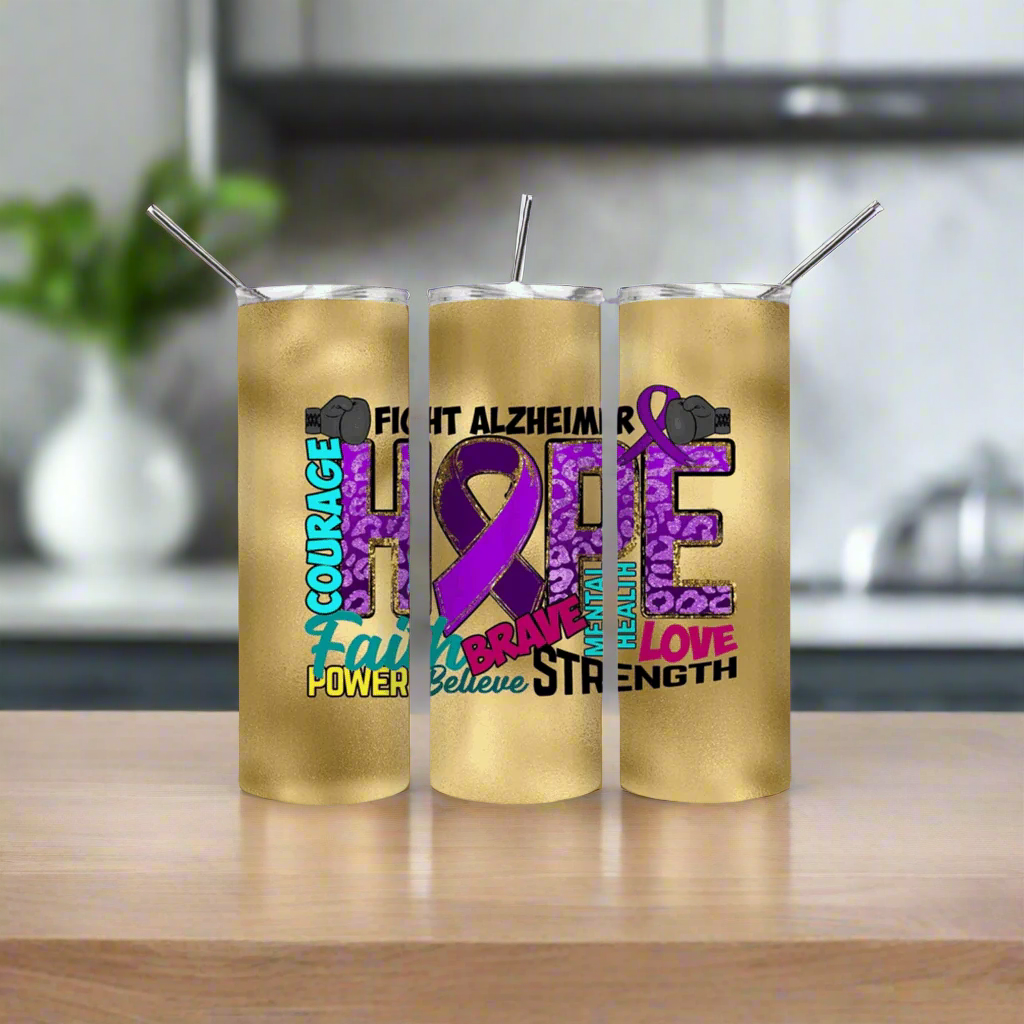 Alzheimer Awareness 20oz Skinny Tumbler My Simple Creations 
