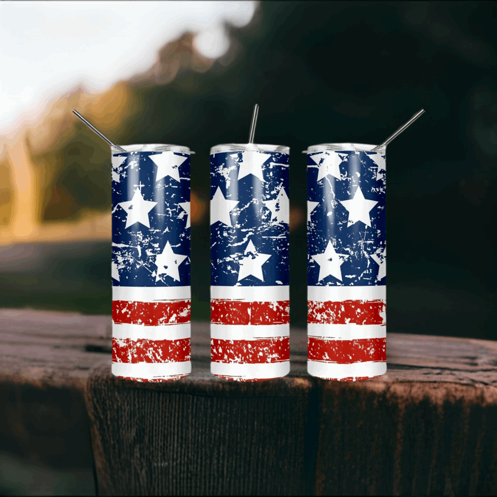 American Flag 20oz Skinny Tumbler My Simple Creations 
