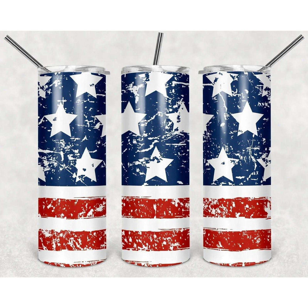 American Flag 20oz Skinny Tumbler My Simple Creations 