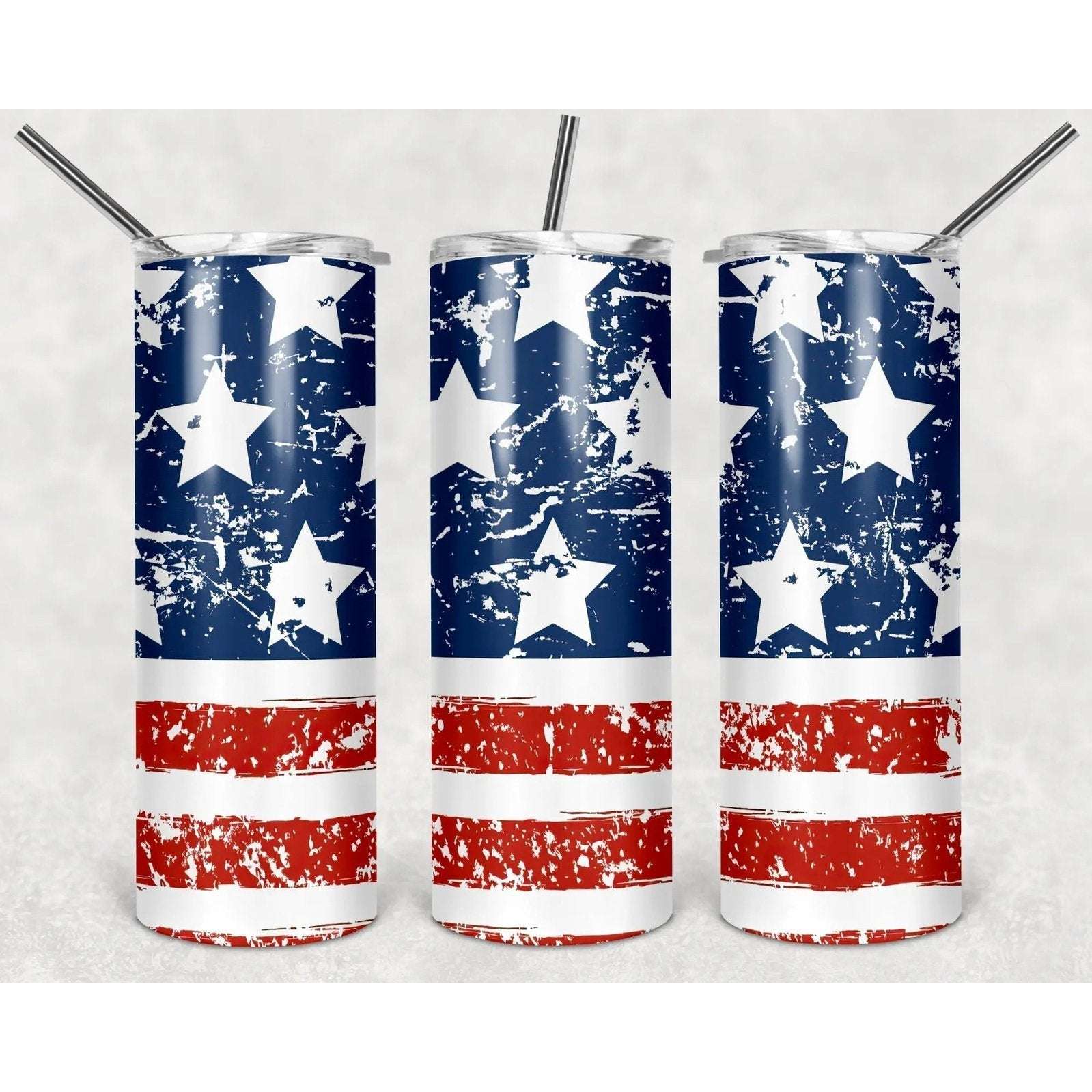 American Flag 20oz Skinny Tumbler My Simple Creations 