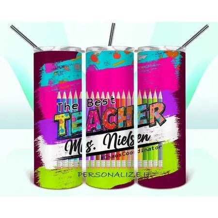 Best Teacher Skinny Tumbler (personalize it) My Simple Creations 