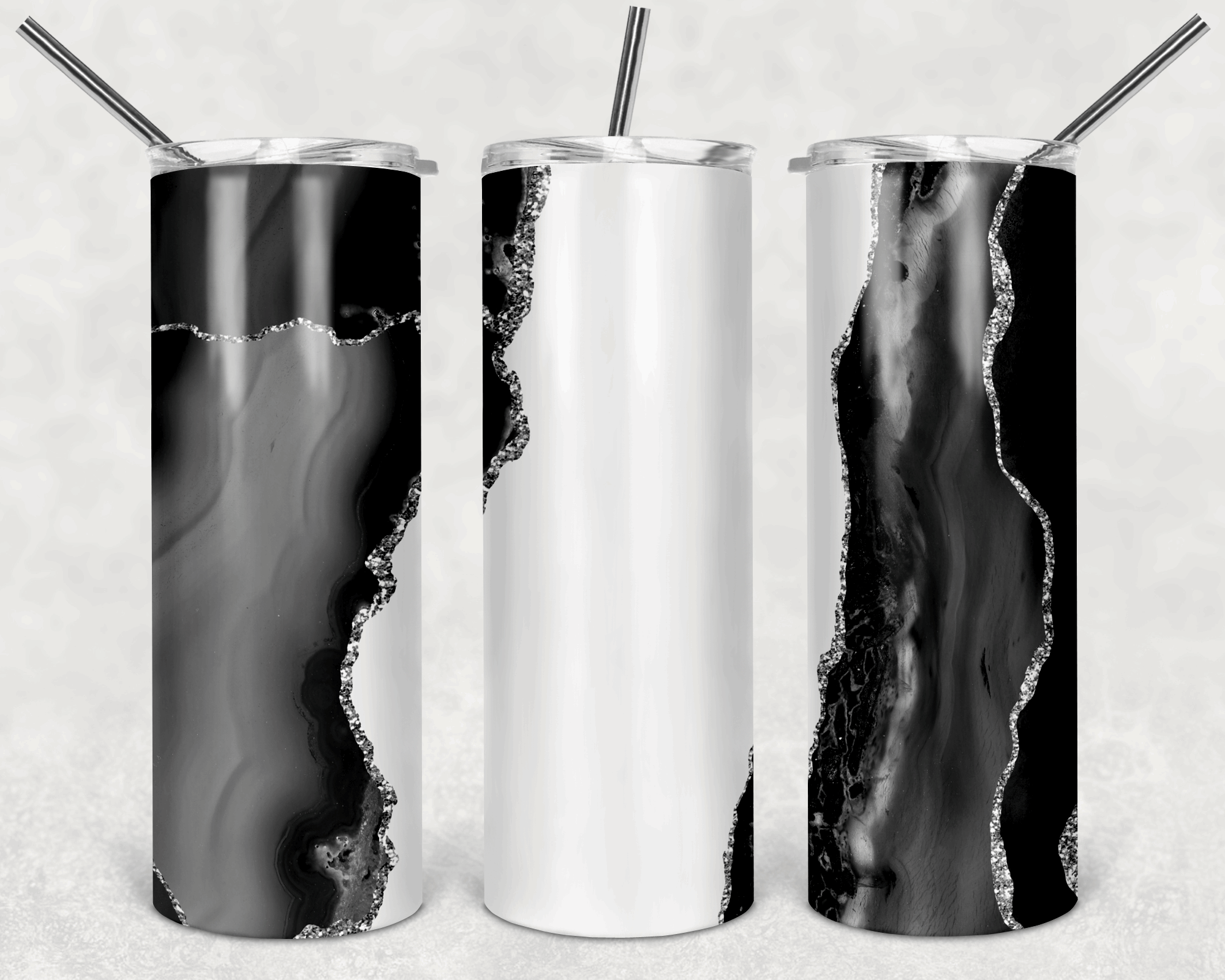 Black Marble 20oz Skinny Tumbler My Simple Creations 