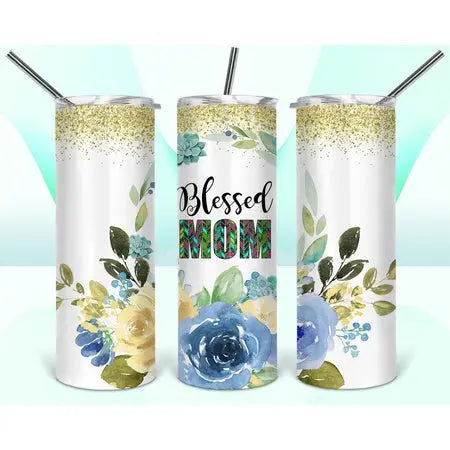 Blessed Mom Skinny tumbler My Simple Creations 