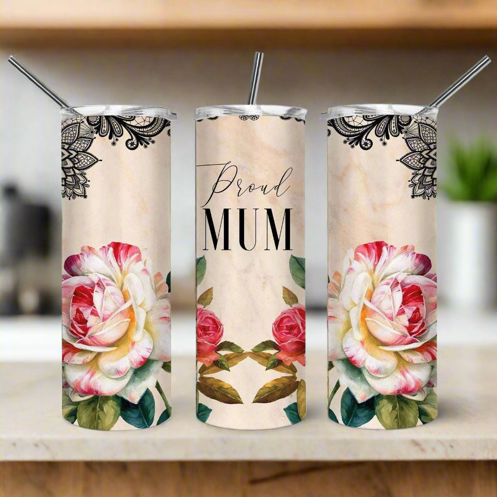 Blessed Mum Skinny Tumbler My Simple Creations 