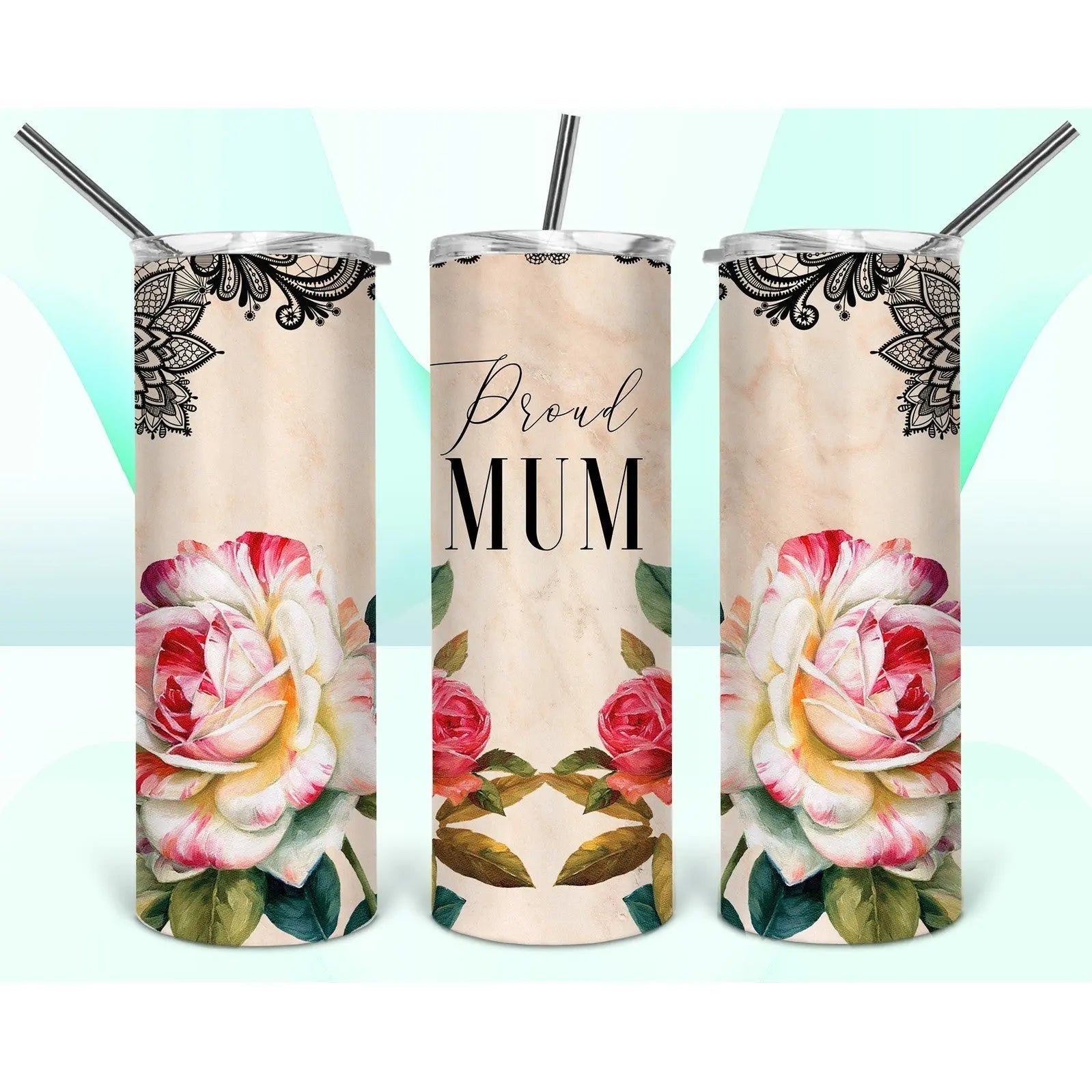 Blessed Mum Skinny Tumbler My Simple Creations 