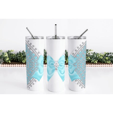 Blue Bow Skinny Tumbler My Simple Creations 