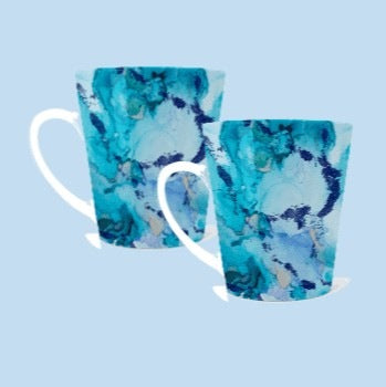 Blue Marble Latte Mug My Simple Creations 