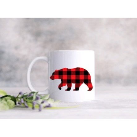 Buffalo Plaid Bear Mug My Simple Creations 