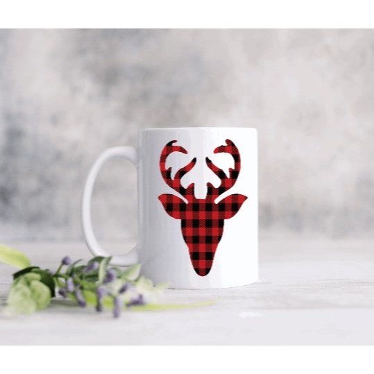 Buffalo Plaid Deer Coffee Mug My Simple Creations 