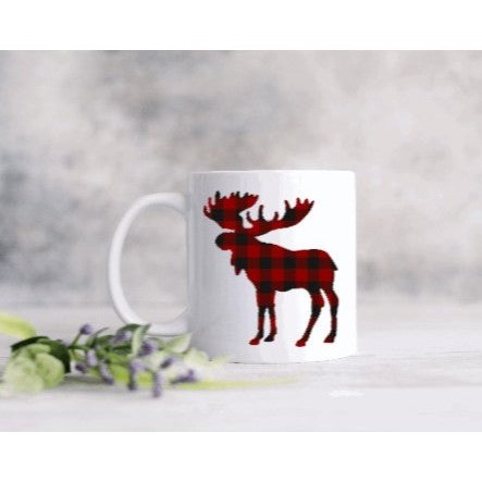 Buffalo Plaid Moose Coffee Mug My Simple Creations 