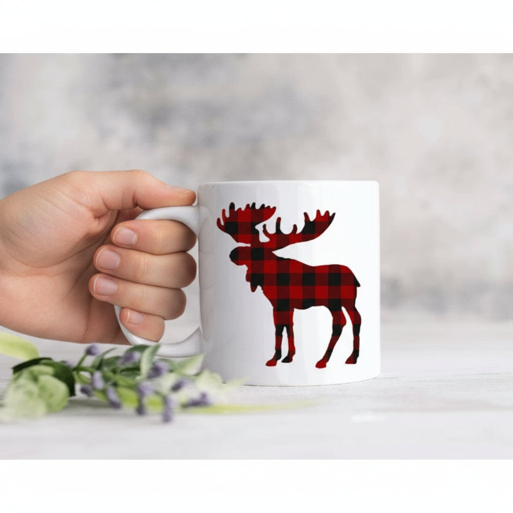 Buffalo Plaid Moose Coffee Mug My Simple Creations 