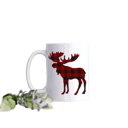 Buffalo Plaid Moose Coffee Mug My Simple Creations 