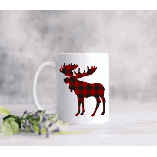 Buffalo Plaid Moose Coffee Mug My Simple Creations 