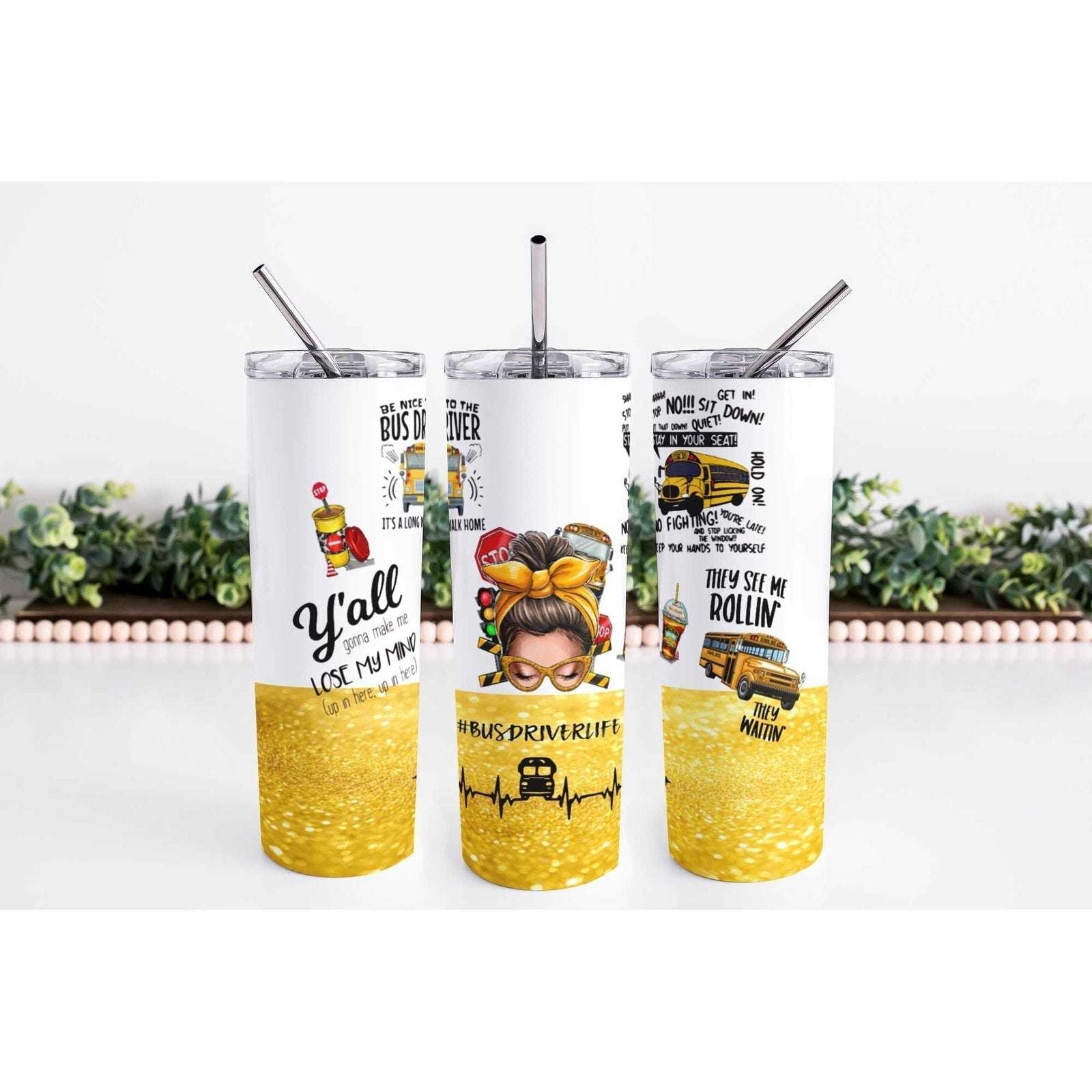 Bus Driver Quotes Skinny Tumbler My Simple Creations 
