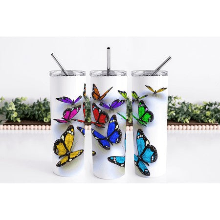Butterflies Skinny Tumbler (TAPERED) My Simple Creations 