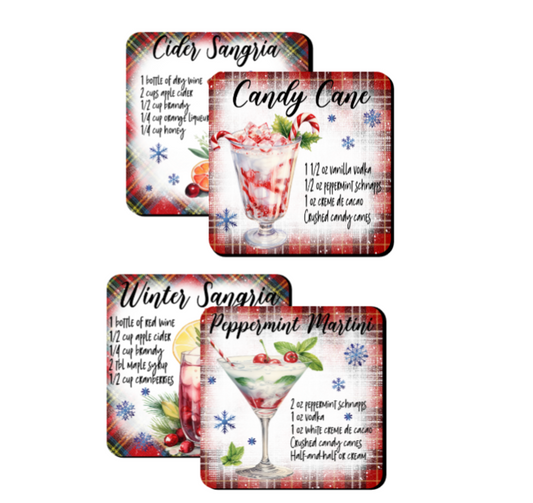 Christmas Cocktails Drink Coasters My Simple Creations 