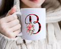 Christmas Floral Monogram Coffee Mug My Simple Creations 