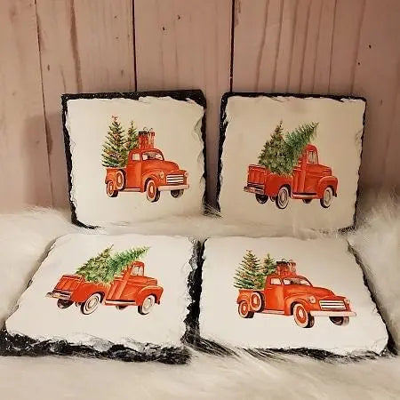 Christmas Red Truck Coasters My Simple Creations 