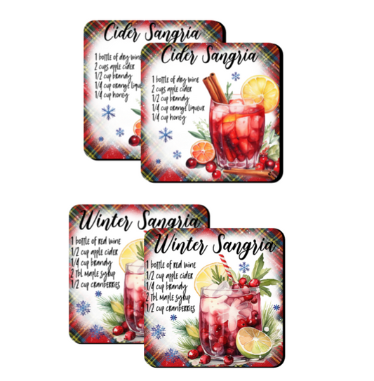 Christmas Sangria Drink Coasters My Simple Creations 