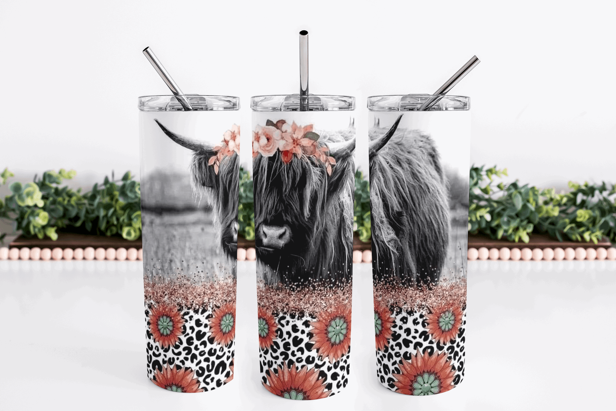 Cow 20oz Skinny Tumbler My Simple Creations 