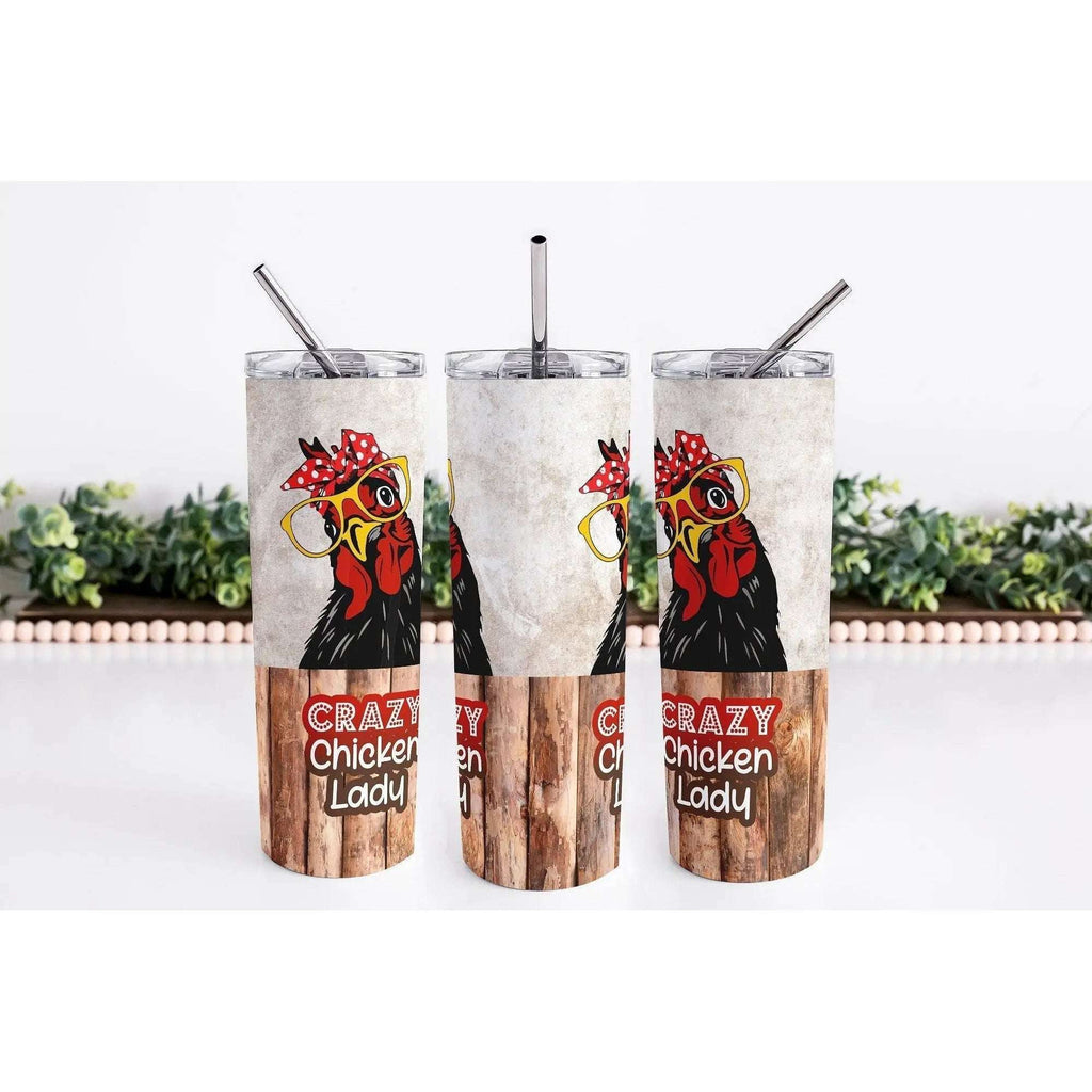 Crazy Chicken Lady Skinny Tumbler My Simple Creations 