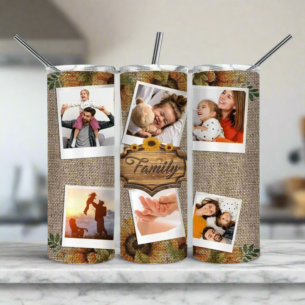 Family Photo Collage Skinny Tumbler My Simple Creations 